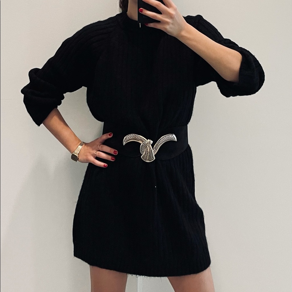 Black Sweater short dress